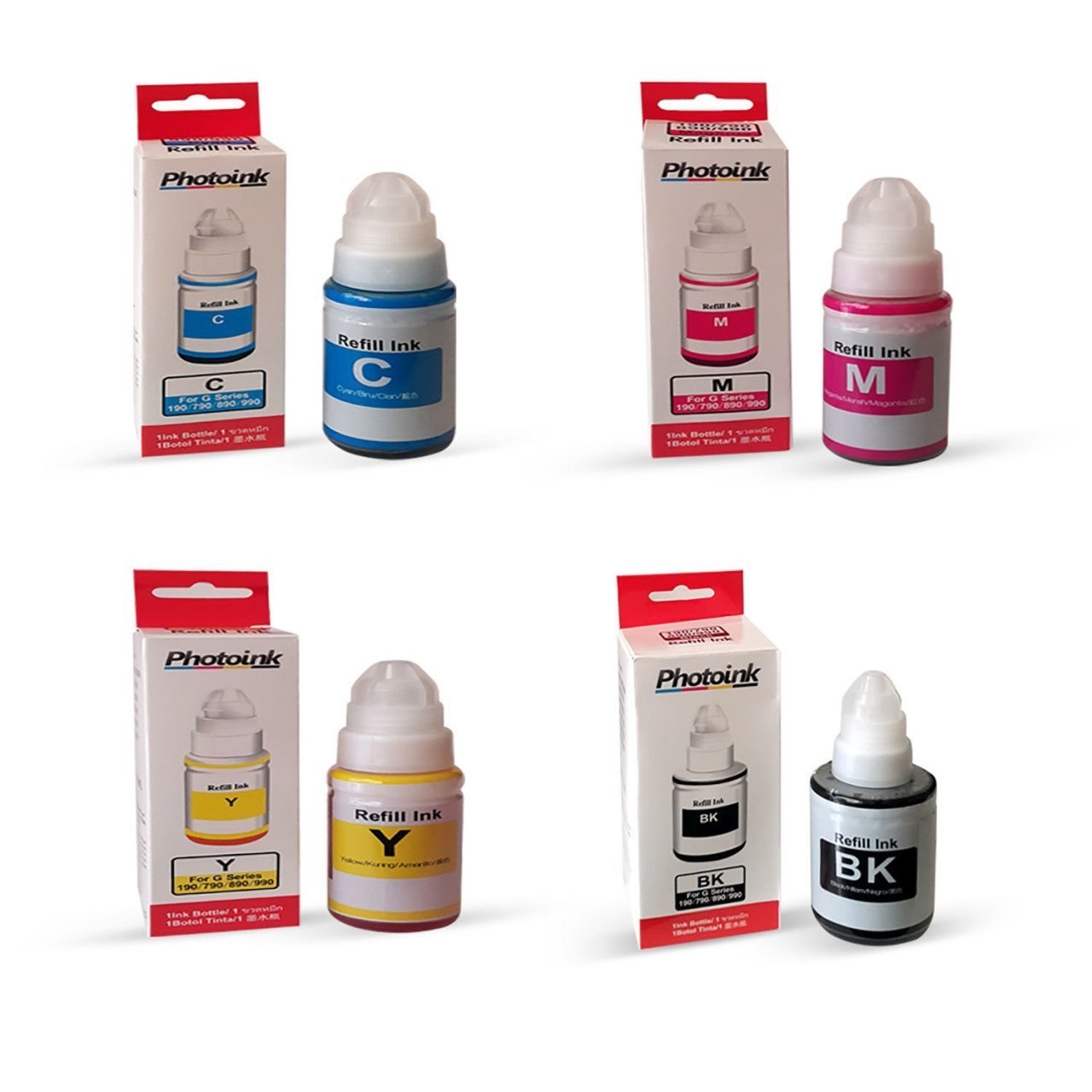 Canon G6040 G7040 için 4 Renk 1 Takım Photoink Mürekkep