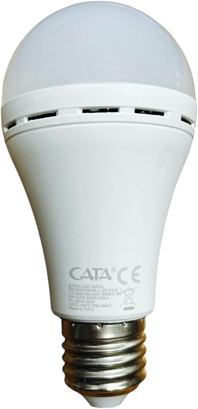 Cata CT-4229 Beyaz Işık 9 W E27 Şarjlı LED Ampul