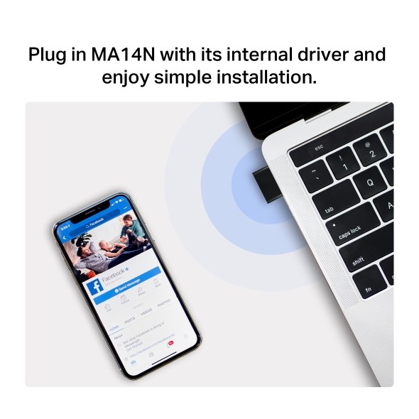 Mercusys MA14N | AX300 Mbps Nano USB Wi‑Fi 6 Adaptör | Kolay Kurulum | Windows & Linux Uyumlu | Tak‑Çalıştır