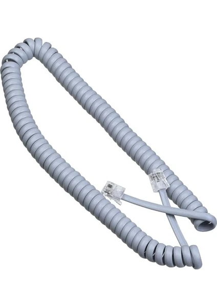 Telefon Ahize Spiral Gri Kordon Kablosu